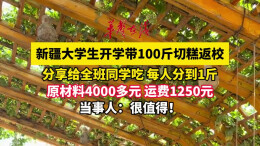 跨越3500公里 新疆大学生返校带100斤切糕分给同学