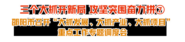 三个大抓开新局 攻坚突围奋力拼⑦丨邵阳市召开“大抓发展、大抓产业、大抓项目”重点工作专题调度会