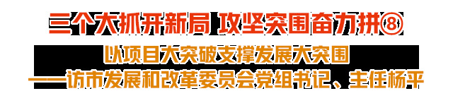 三个大抓开新局 攻坚突围奋力拼⑧ | 以项目大突破支撑发展大突围——访市发展和改革委员会党组书记、主任杨平