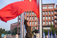 湖南科技大学举行迎国庆升旗仪式