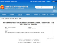 湖南省2021年度建筑施工质量管理、安全生产标准化“年度项目考评优良工地”名单公示