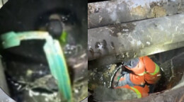 2岁小孩跌入5米深井 消防员井中倒立救援