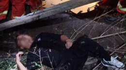 怀化一醉酒男子上厕所不慎跌下坡 消防迅速救助