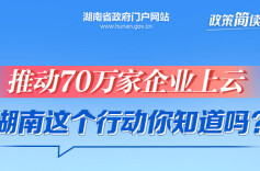 政策简读丨推动70万家企业上云 湖南这个行动你知道吗?