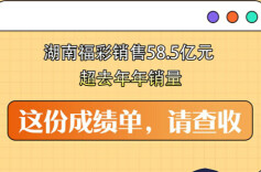一图读懂|湖南福彩销售58.5亿元，这份成绩单，请查收！