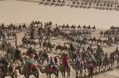甘肃敦煌“骆驼大队”望不到边，网友：走出了丝绸之路既视感