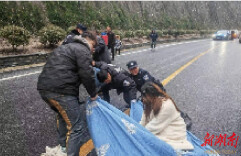 车辆侧翻 民辅警对孕妇紧急展开救援