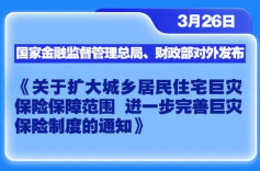 扩围！事关城乡居民住宅巨灾保险