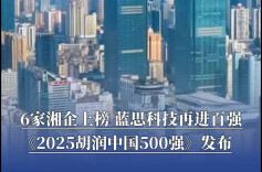 《2025胡润中国500强》发布，6家湘企上榜、蓝思科技再进百强