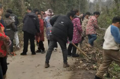 寒冬里最暖的风景！花垣县道二村男女老少自发清出敞亮整洁的“回家路”