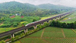 高铁飞驰田园美