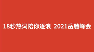 18秒热词陪你逐浪2021岳麓峰会