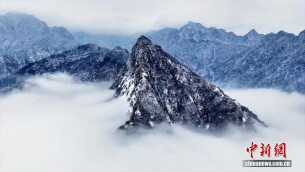 陕西西安：雾凇云海扮靓秦岭