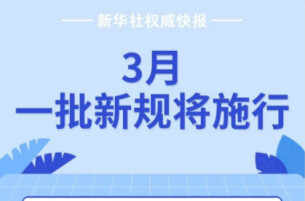 3月，一批新规将施行