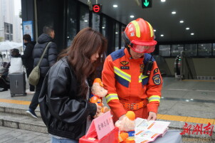 望城区消防救援大队深入辖区开展雷锋志愿岗服务活动
