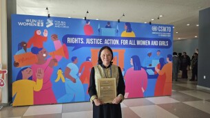 湖南岳阳助残工作者陈丽湘亮相联合国CSW70 分享中国女性公益经验