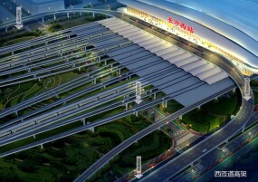 长沙高铁西站西高架匝道一期开工