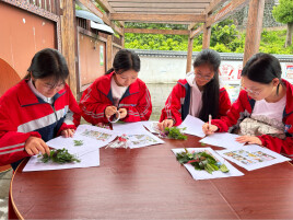 走进乡村践初心 巧手贴画育童心——龙山职中幼儿保育专业赴兴隆街尖岩村开展实训活动
