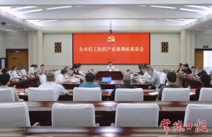 罗毅君主持召开全市轻工纺织产业链调研座谈会