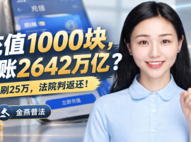 充值1000块，到账2642万亿？狂刷25万，法院判返还！︱生活有说“法”·金燕之谈