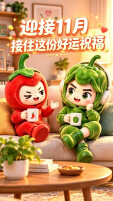 AI 视频｜迎接11月，请接住小辣萌的祝福！