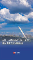 未来三天湖南最高气温升至24℃，湘西、湘中以北清晨有雾