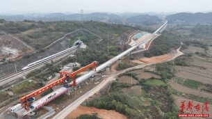 邵永高铁永州段桥梁主体贯通 通车后邵阳至永州仅需30分钟 