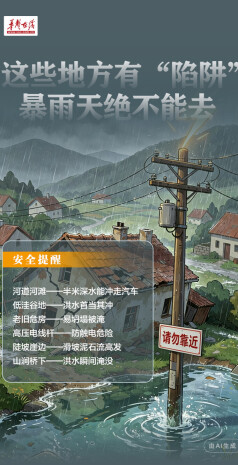 【AI海报】@所有乡亲，下大雨时防汛自救这么做！