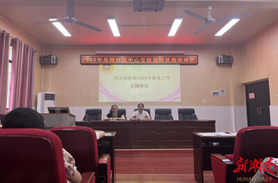 蒸湘区呆鹰岭镇中心校开展暑假培训工作会议