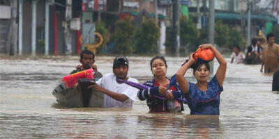 缅甸部分地区遭遇强降雨