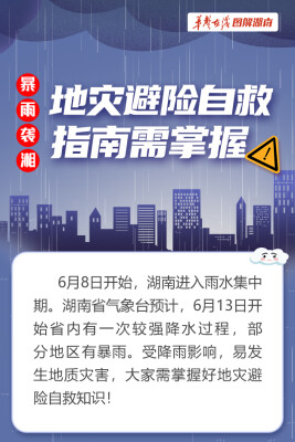 【科普动起来】暴雨袭湘，地灾避险自救指南需掌握！