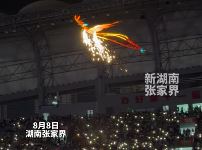 湘超张家界主场惊现“龙凤呈祥”！板板龙灯与飞天凤凰同框，非遗大秀为球迷送上祥瑞