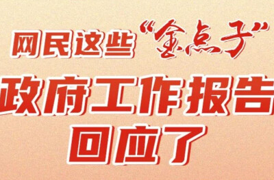 网民这些“金点子”，政府工作报告回应了