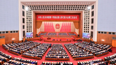 十四届全国人大三次会议举行第二次全体会议