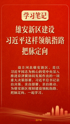 学习笔记丨雄安新区建设，习近平这样领航指路、把脉定向