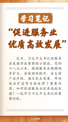 学习笔记丨“促进服务业优质高效发展”