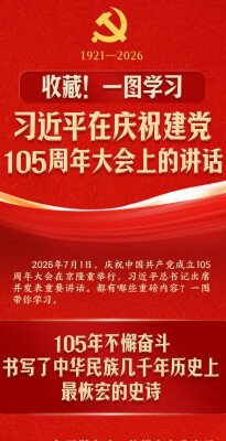 收藏！一图学习习近平在庆祝建党105周年大会上的讲话