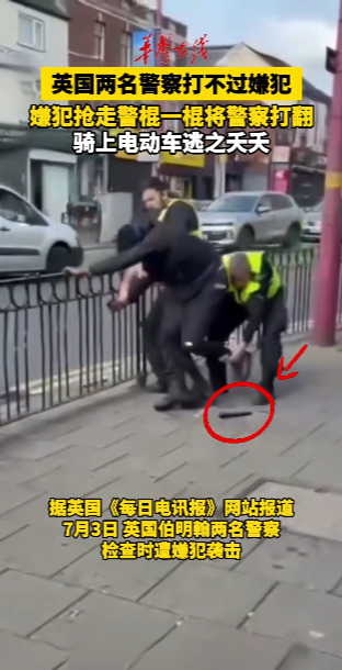 英国两名警察打不过嫌犯
