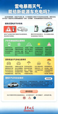 图解丨雷电暴雨天气，能给新能源车充电吗？