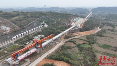 邵永高铁永州段桥梁主体贯通 通车后邵阳至永州仅需30分钟 