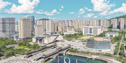 蓝天白云 城市画卷