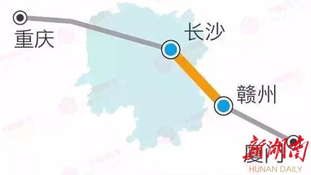 渝長廈快速鐵路路線圖