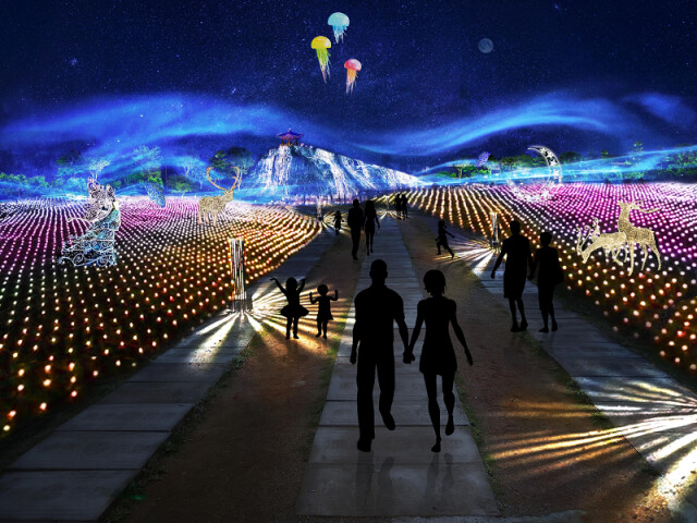 置身清凉奇境常德枫林花海大型灯光艺术秀给躁动的心降降温更多免费