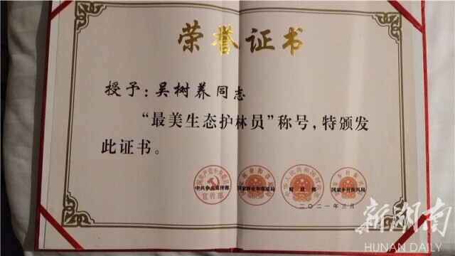 全国"最美生态护林员"吴树养丨"只有加倍爱树护树,才对得起自己的名字