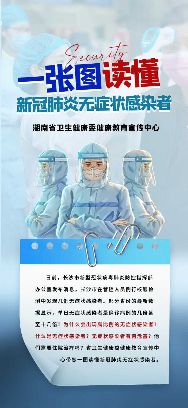 关于无症状感染者，省卫健委健教宣传中心带您一图读懂