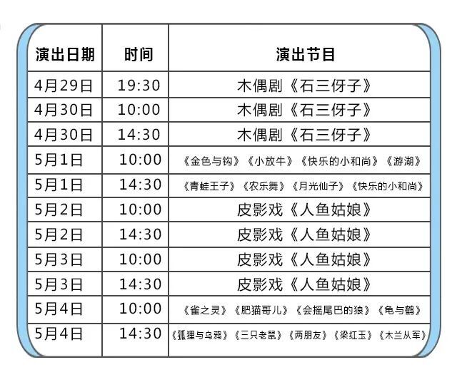 《石三伢子》《人鱼姑娘》，“五一”木偶皮影戏连演11场