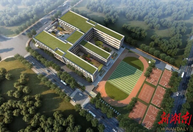 湘江新区大王山片区这所小学全面封顶 ，计划2023年开学