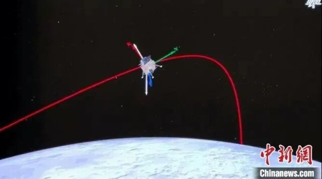 嫦娥五号着上组合体模拟图。北京飞控中心供图 嫦娥五号着上组合体模拟图。北京飞控中心供图