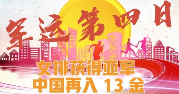 军运第四日：女排获得亚军 中国再入13金