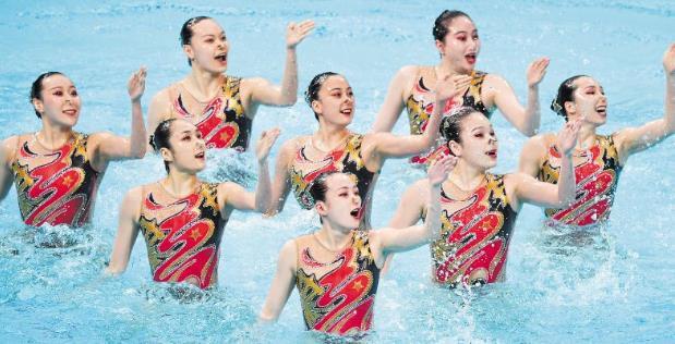 长沙妹子孙文雁在全运会花样游泳集体项目中再获金牌